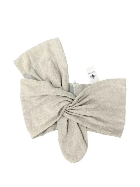 JBQ Sol knot-detail draped top Neutrals BAS001