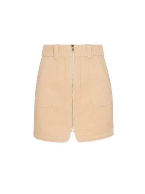 HEVRON Nora zip-up mini skirt Neutrals NORASKIRT