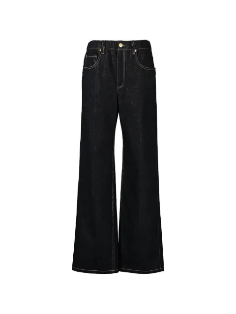 Brunello Cucinelli contrast-stitch wide-leg jeans Blue MP134P4108C001
