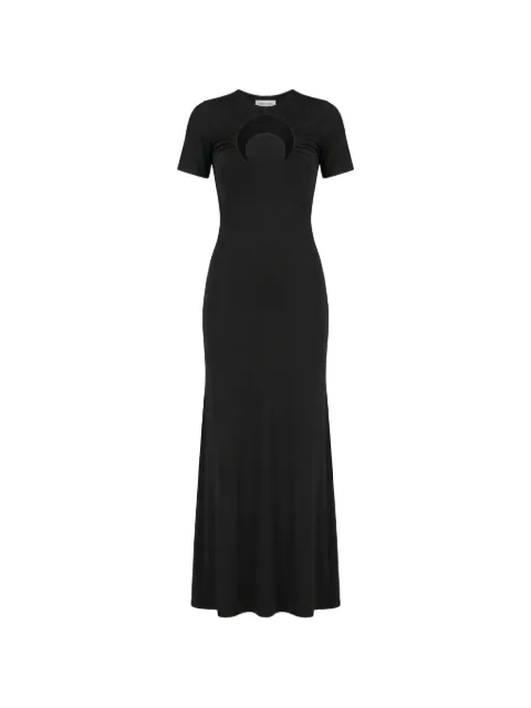 Marine Serre Moon gathered maxi dress Black WDR432ACJER0100BK99