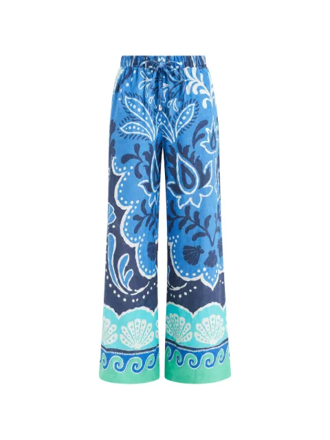 BANANA MOON paisley-print drawstring palazzo pants Blue ALCANIZCLEARIV