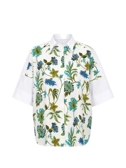 Fay floral-print short-sleeve shirt White NCWA5525520ZGH
