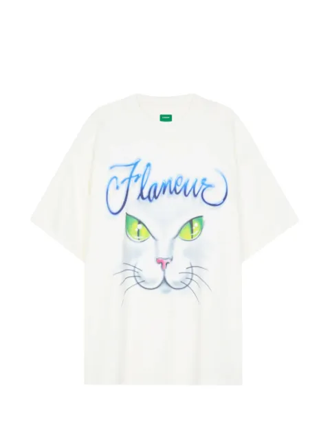 FLÂNEUR Cats graphic-print T-shirt White FTSH106