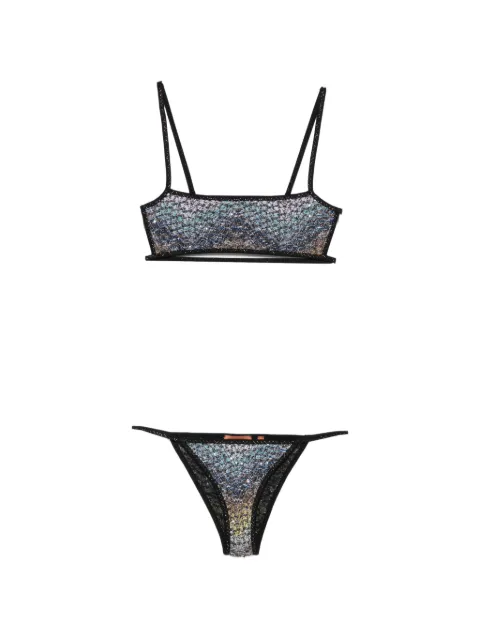 Missoni sequin-embellished zigzag-knit bikini Blue MS26SP0MBC0065