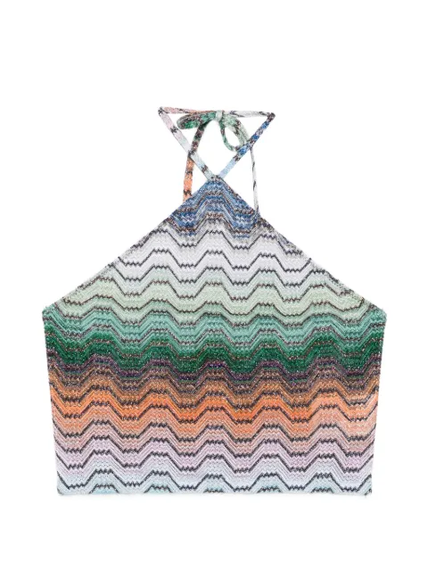 Missoni zigzag-knit halterneck top Green MC23SK01BR015D