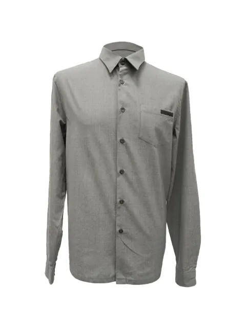 Prada Pre-Owned button-down chest-pocket shirt Grey RFCPUGBCL741865M