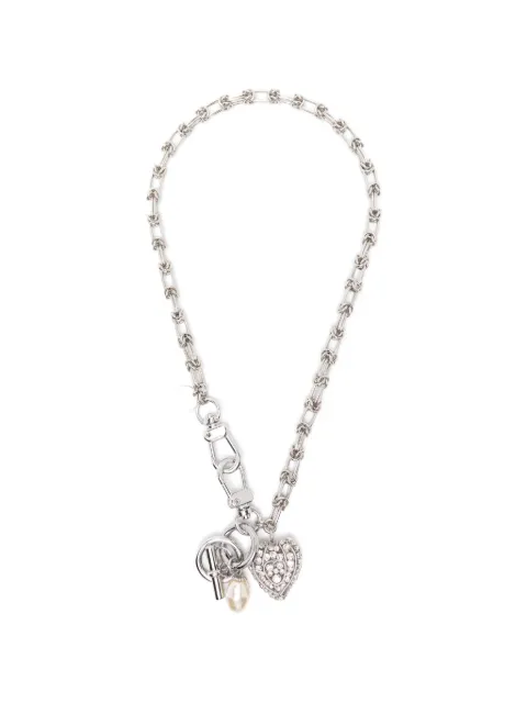 Nº21 crystal-embellished heart-pendant necklace Silver 26IN2C174066965