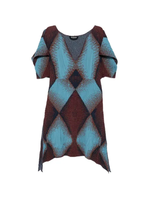 Kiko Kostadinov Ikat argyle-jacquard dress Blue KKWSS26KN0593