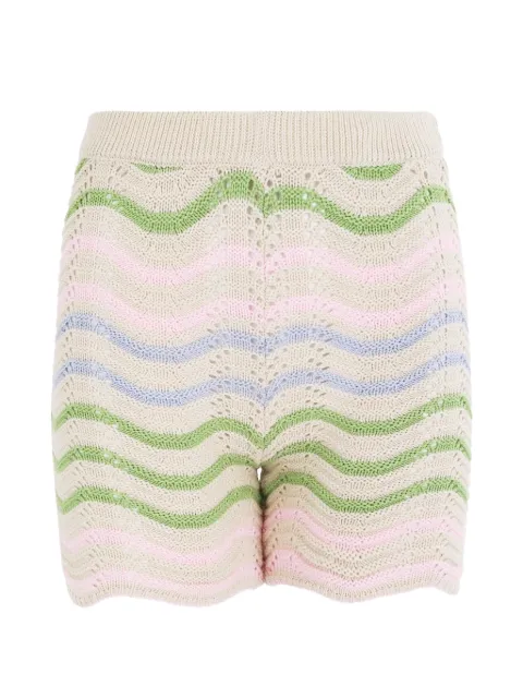 Agua Bendita Caloryn wave-knit pointelle-knit shorts Multicolour 20702