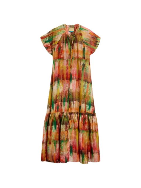 MOMONÌ Paloma printed flounced-hem maxi dress Green 261MMODR02226102MO