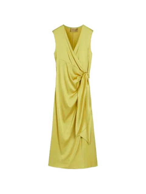 MOMONÌ Roca draped satin midi dress Green 265MMODR024