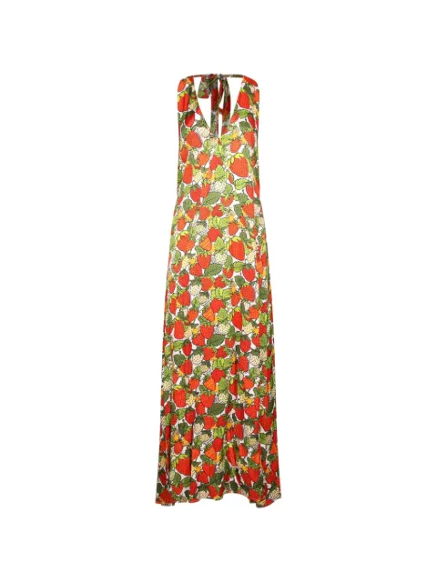 alessandro enriquez strawberry-print maxi dress Red D098VI