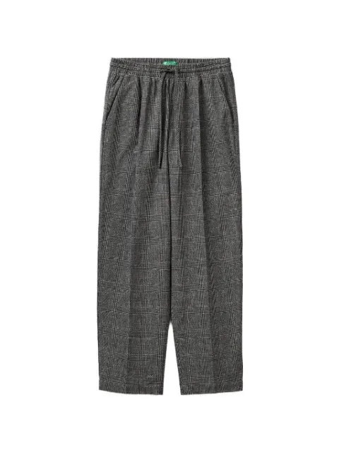 Benetton Prince of Wales check-pattern straight-leg trousers Grey 4Z8EDF0B2
