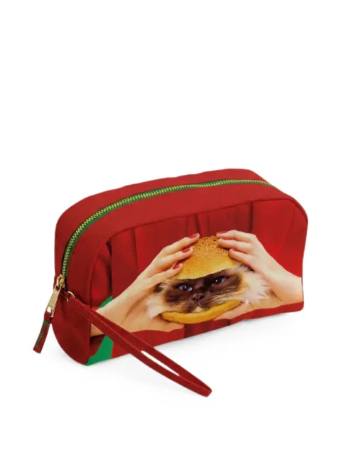 Seletti Toiletpaper Cat Liscious wash bag Red 02497