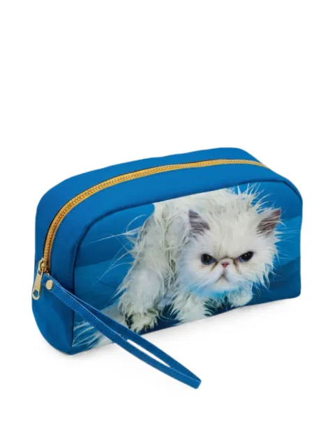 Seletti Toiletpaper Angry Cat wash bag Blue 02495