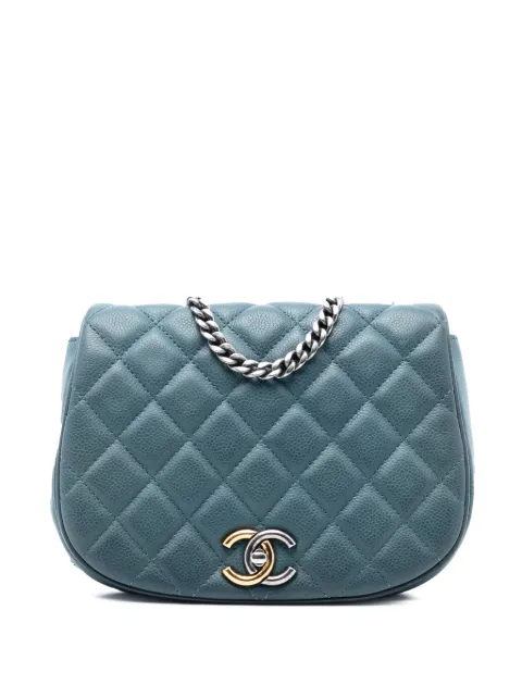CHANEL Pre-Owned 2016-2017 Small Quilted Caviar Casual Pocket Flap crossbody bag Blue 33XSZNWGLYHMBUOD