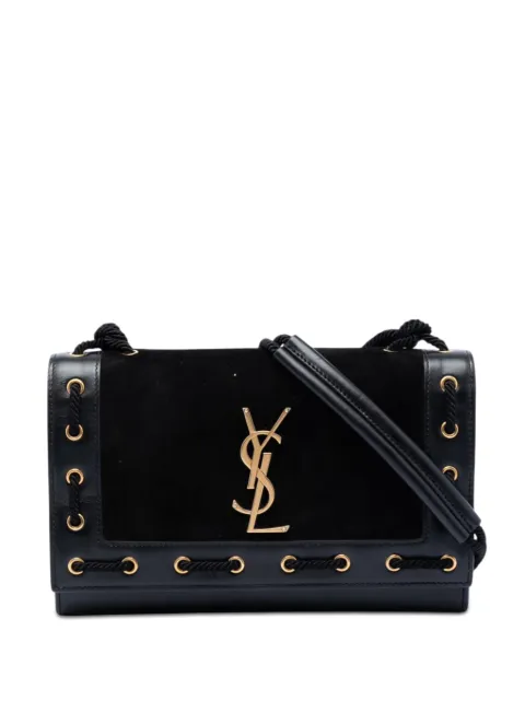 Saint Laurent Pre-Owned 2017 Medium Suede Rope Stitch Kate crossbody bag Black 1GSY3FM7YLH0F1R4