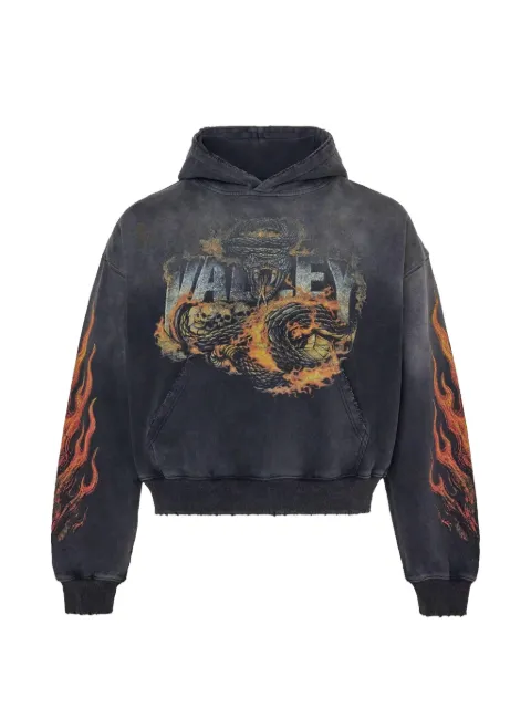 Vale Serpent distressed hoodie Grey VAL196