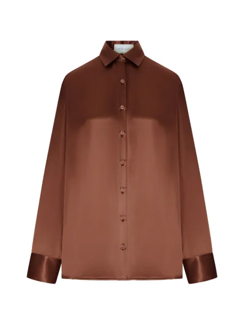 THE NINA STUDIO back-opening shirt Brown N2744