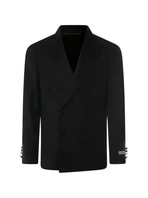 Canali double-breasted wool suit jacket Black 1588658BF00084