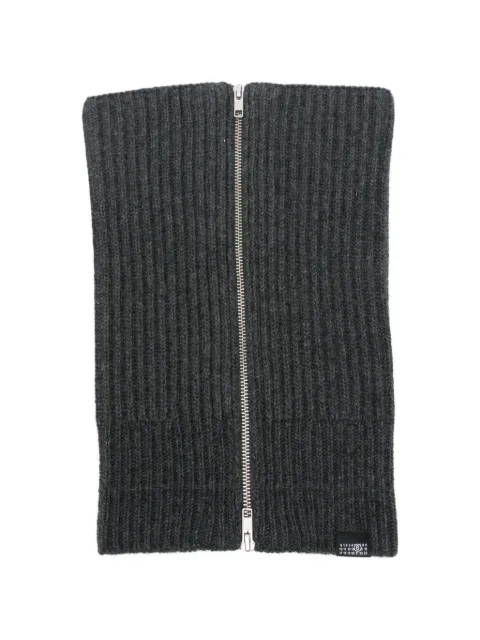MM6 Maison Margiela ribbed-knit zip-up neck warmer Grey S52TV0003M13285
