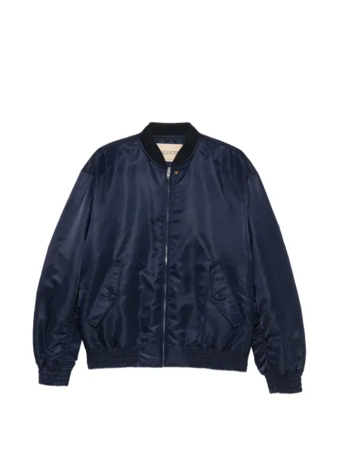 Valentino Garavani nylon bomber jacket with Vgold Blue VCIR45BET
