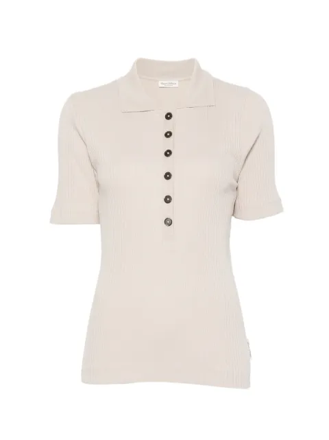 Marc O'Polo ribbed-knit polo top Neutrals 5000013268
