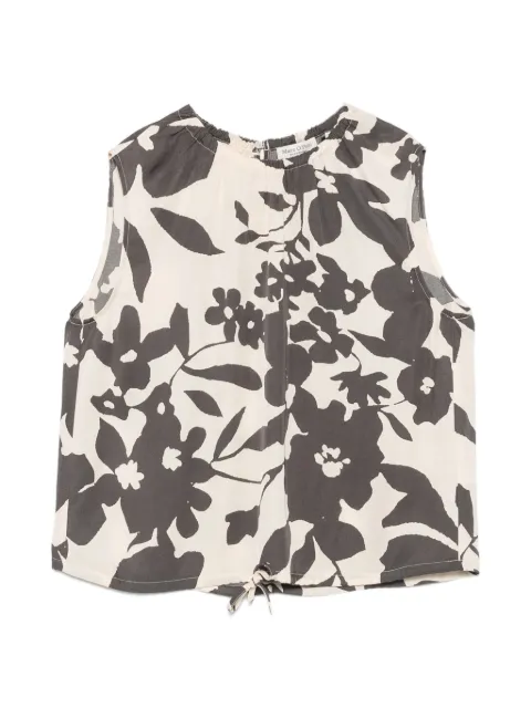 Marc O'Polo floral-print drawstring-hem top Grey 5000014076