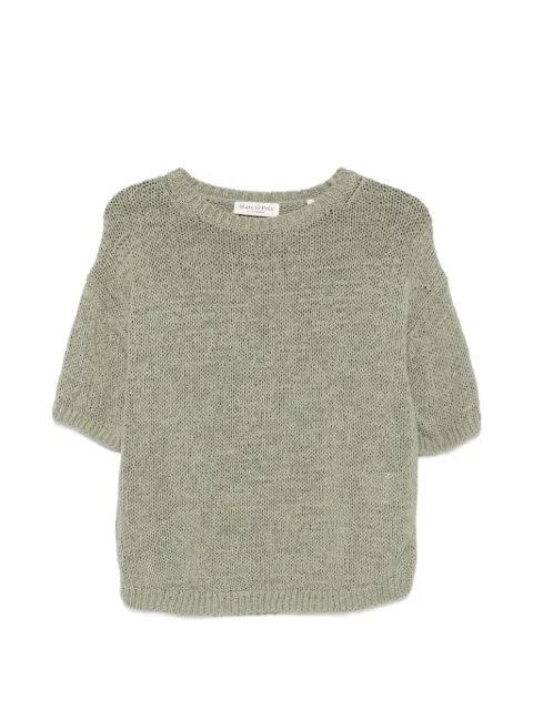 Marc O'Polo open-knit short-sleeve sweater Green 5000013105