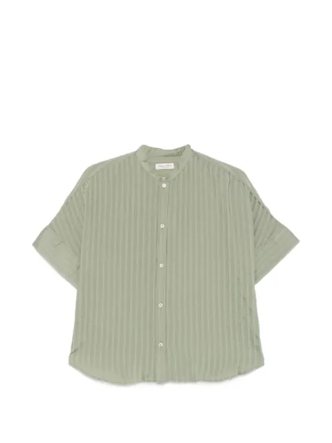 Marc O'Polo vertical-stripe band-collar shirt Green 5000013073