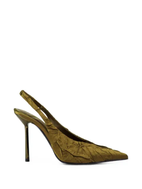 Le Silla Clivage ruched slingback pumps Green 4167G090BXPPSFM