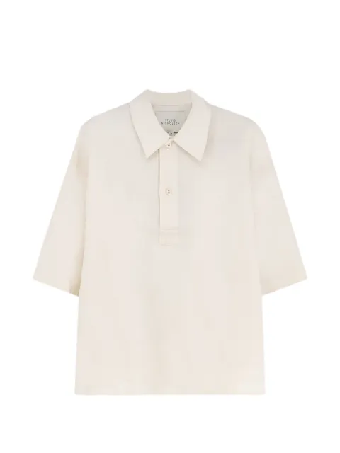 Studio Nicholson Lemmer oversized short-sleeved polo shirt White LEMMERSNM1509