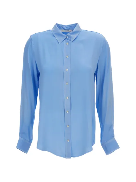 Q-WINS long-sleeve button-down shirt Blue E075AS2345