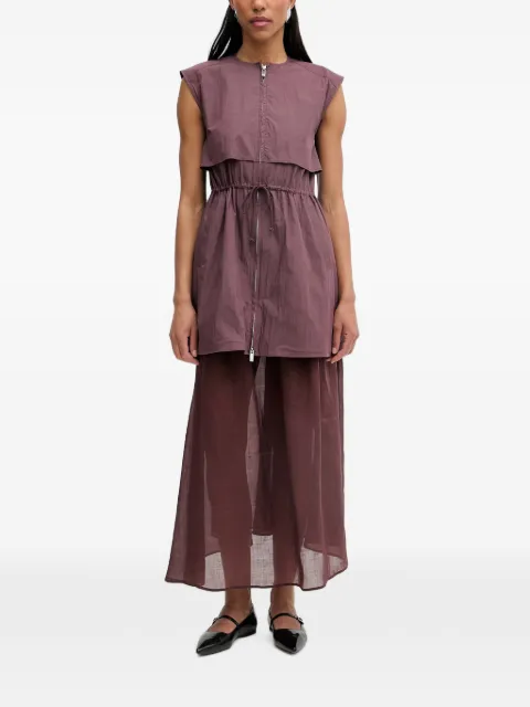 Isabelle Blanche drawstring layered-panel dress Purple IS26SSA037