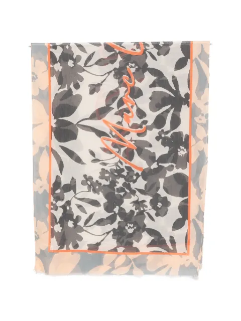 Marc O'Polo floral-print logo-motif scarf Grey 5000014168