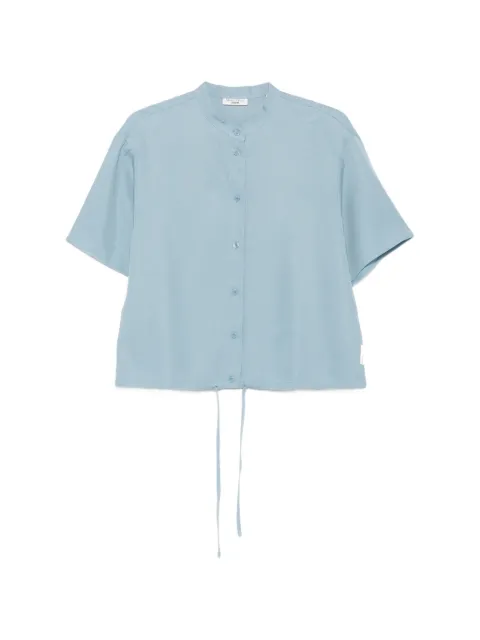 Marc O'Polo drawstring-hem band-collar shirt Blue 5000008150
