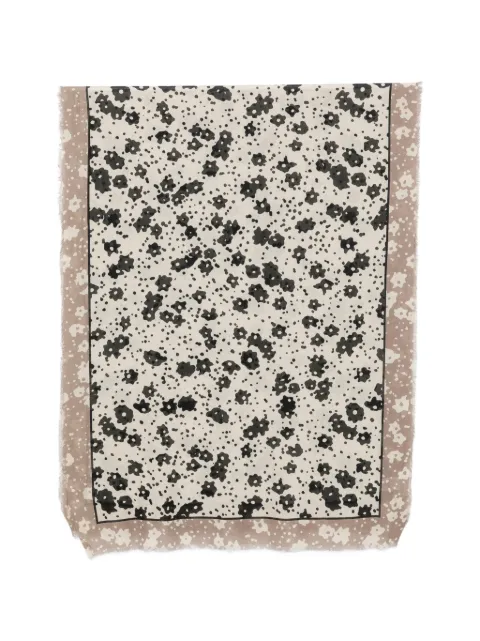Marc O'Polo floral-print frayed scarf Neutrals 5000013245