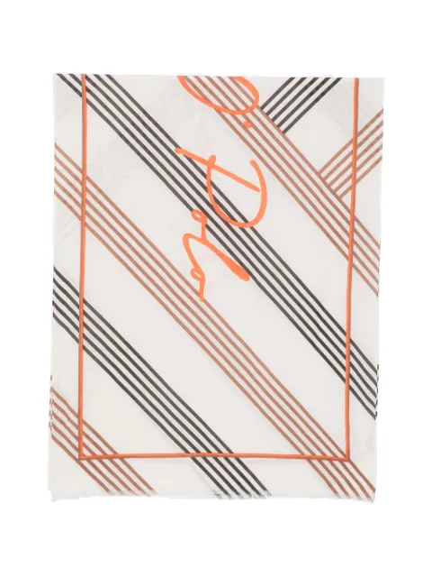 Marc O'Polo striped logo-print scarf Neutrals 5000014164