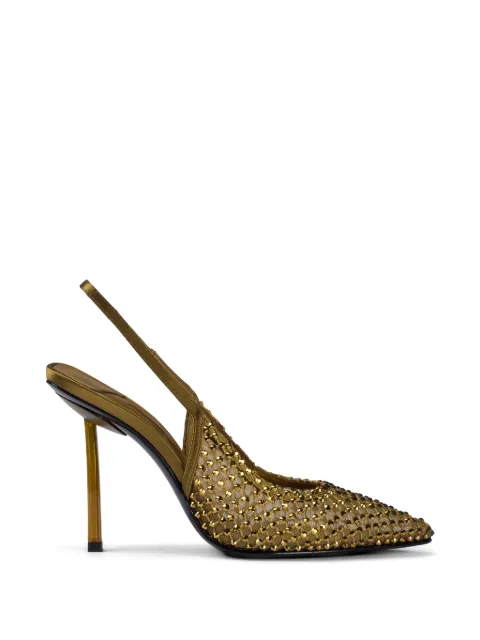Le Silla Gilda crystal-embellished slingback pumps Green 2299U090P1PPSAS