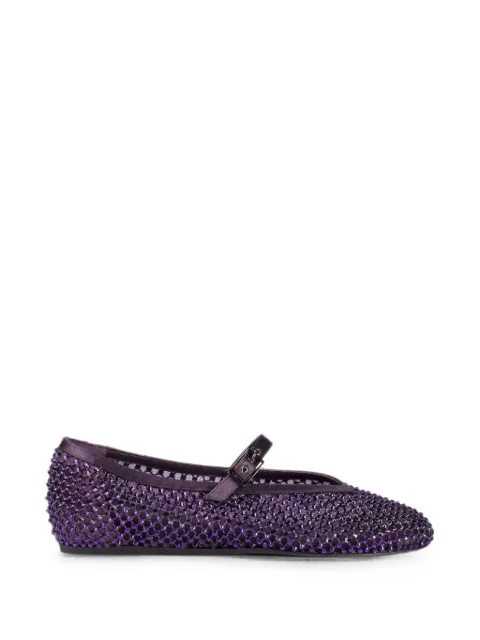 Le Silla Gilda crystal-embellished mesh ballet flats Purple 0189C020MTPPSAS