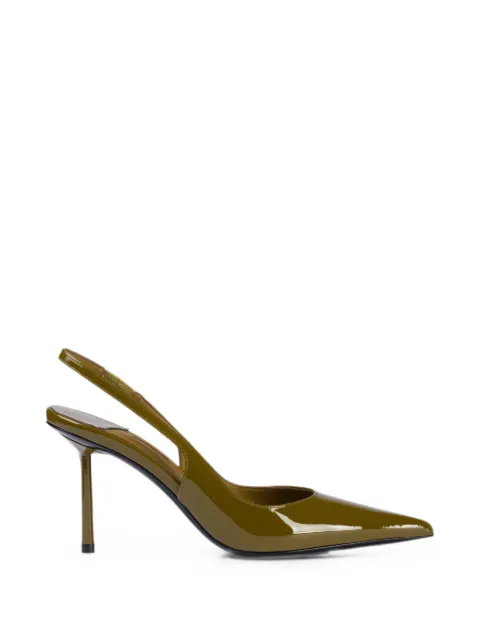 Le Silla Bella patent-leather slingback pumps Green 4233B080LBPPGSM