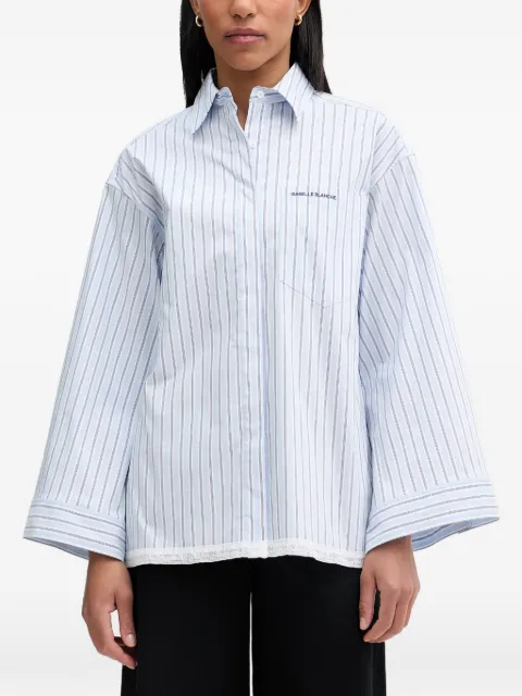 Isabelle Blanche lace-trim striped shirt White IS26SSC091