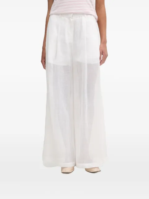 Isabelle Blanche sheer wide-leg trousers White IS26SSP065
