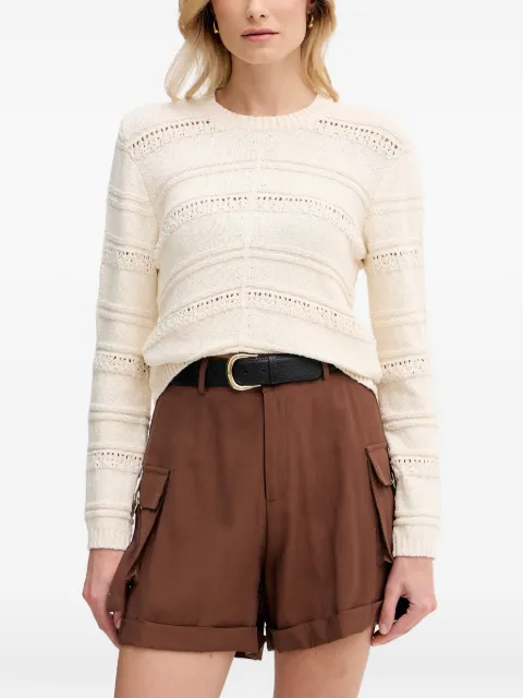 Hoss Intropia Iseult pointelle-knit crew-neck sweater Neutrals 6383671