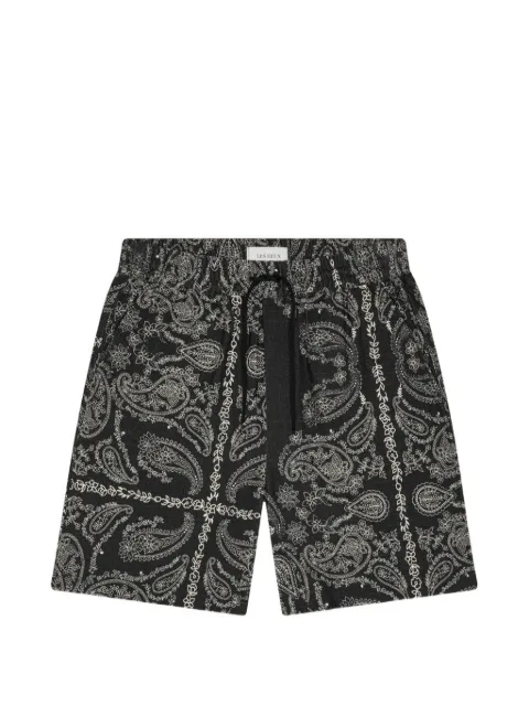 Les Deux paisley-print drawstring shorts Black 1001949