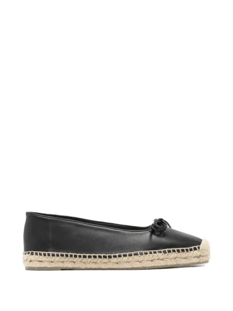 Castañer bow-detail leather espadrilles Black 026082100