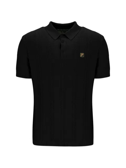 Fila Barns cable-knit polo shirt Black SS26MG023