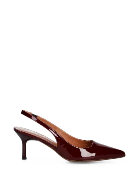 JONAK PARIS Diamantine patent-finish leather slingback pumps Red 3600225