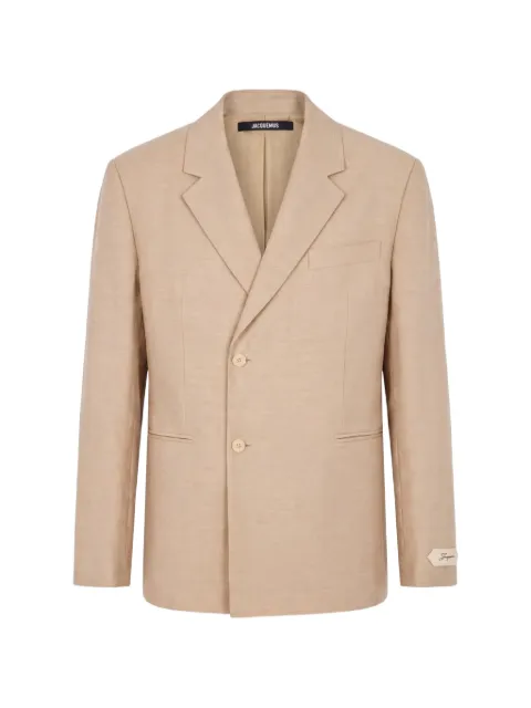 Jacquemus The Melo logo-patch blazer Neutrals JAM00111AW00853