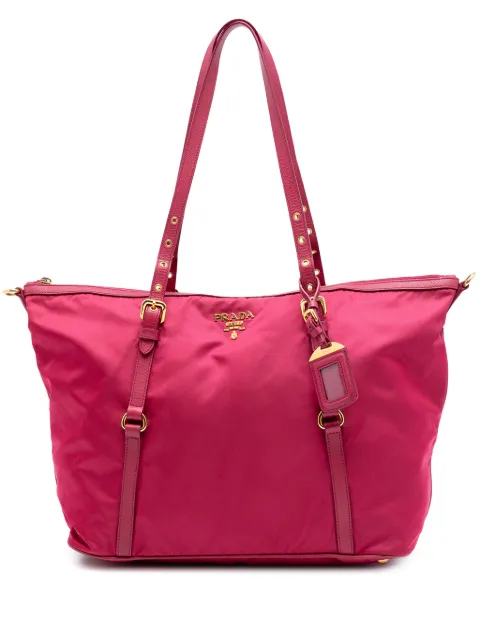 Prada Pre-Owned 2013-2025 Saffiano Trimmed Tessuto satchel Pink YBLQSZOPFXL3F4PW